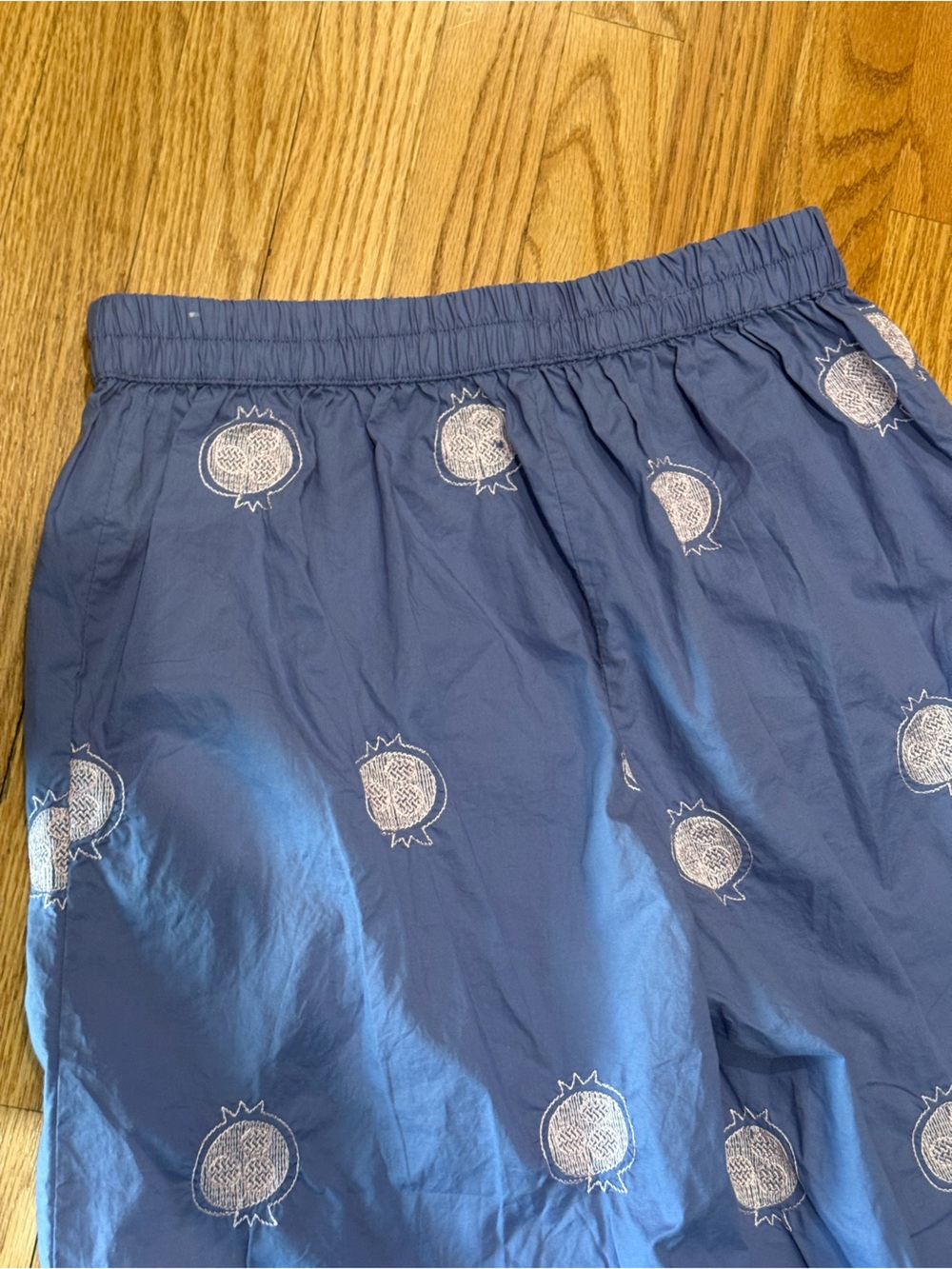 Sapphire Wide Leg Pants Blue Embroidered Yin Yang Boho Size M - Picture 4 of 7